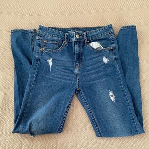 High-Waisted Ripped Skinny Jeans